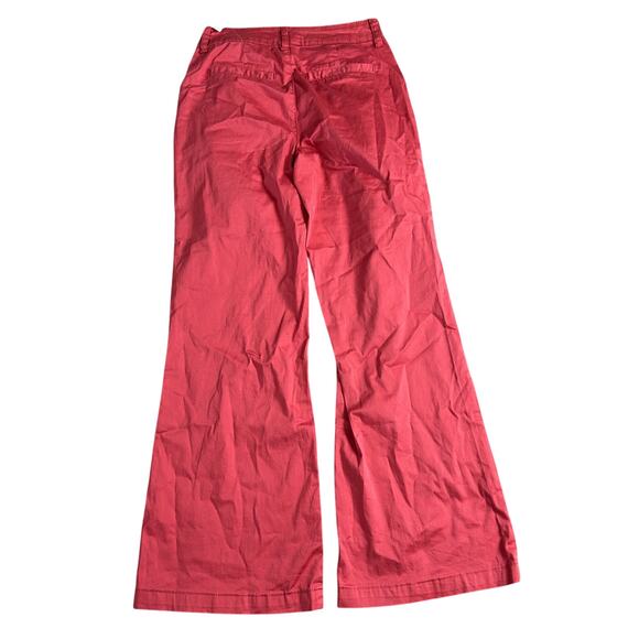 NWT Forever 21 Wide Leg Cargo Pants Size Small Coral Pink Buckle Straps - Picture 2 of 7